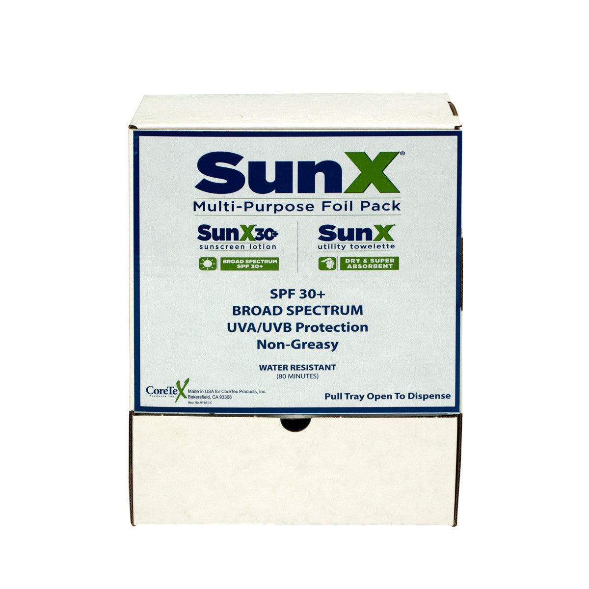 SunX30 Sunscreen Lotion and Wipe Combo Pack, 50/box