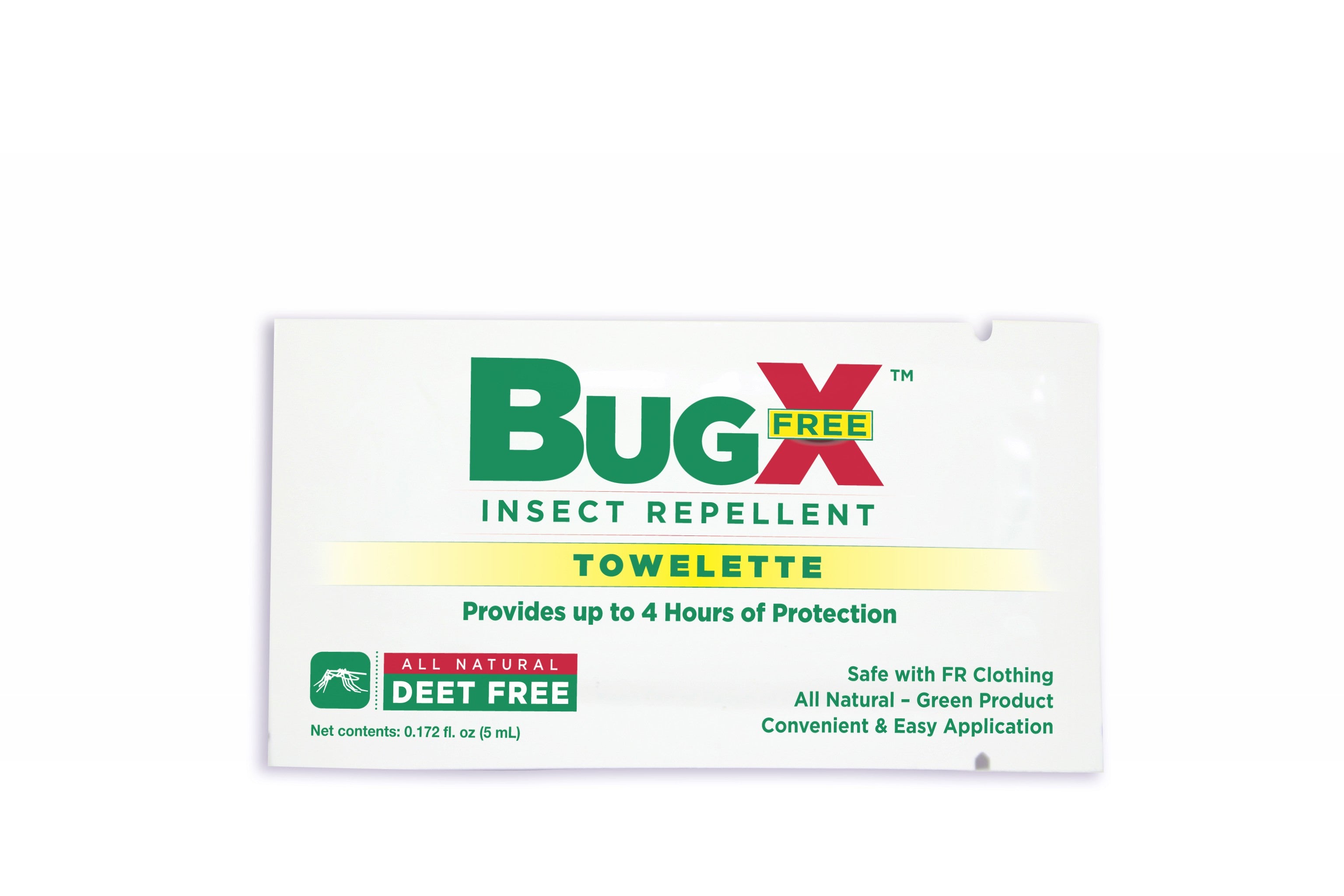 BugX DEET FREE Insect Repellent Wipes, 50/box