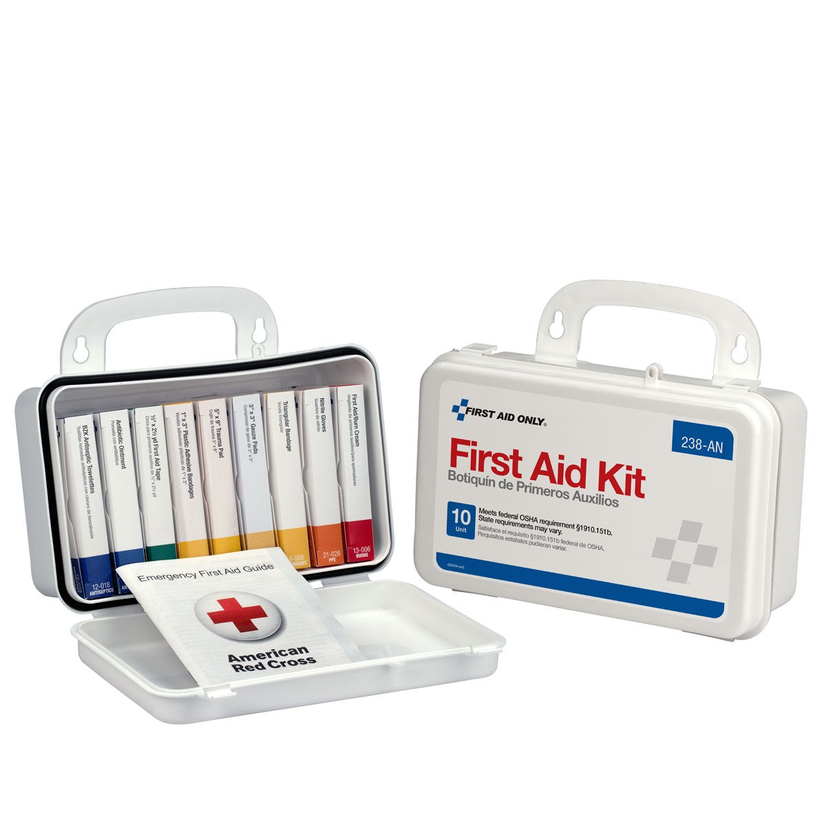 10 Unit First Aid Kit, Plastic Case