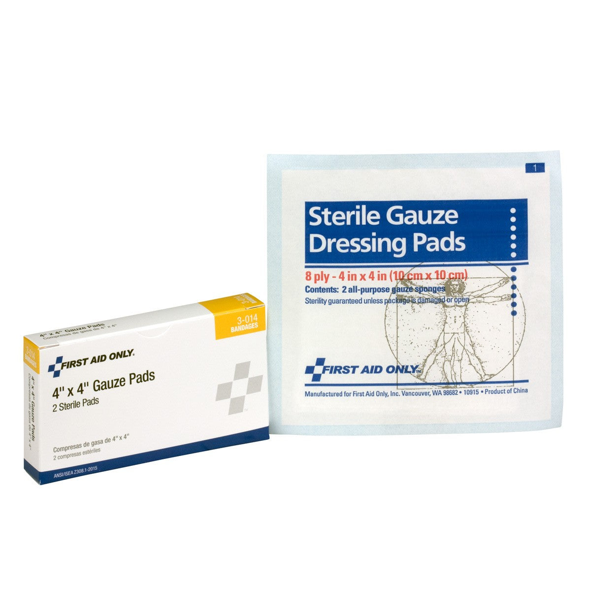 4"x4" Sterile Gauze Pads, 2/box