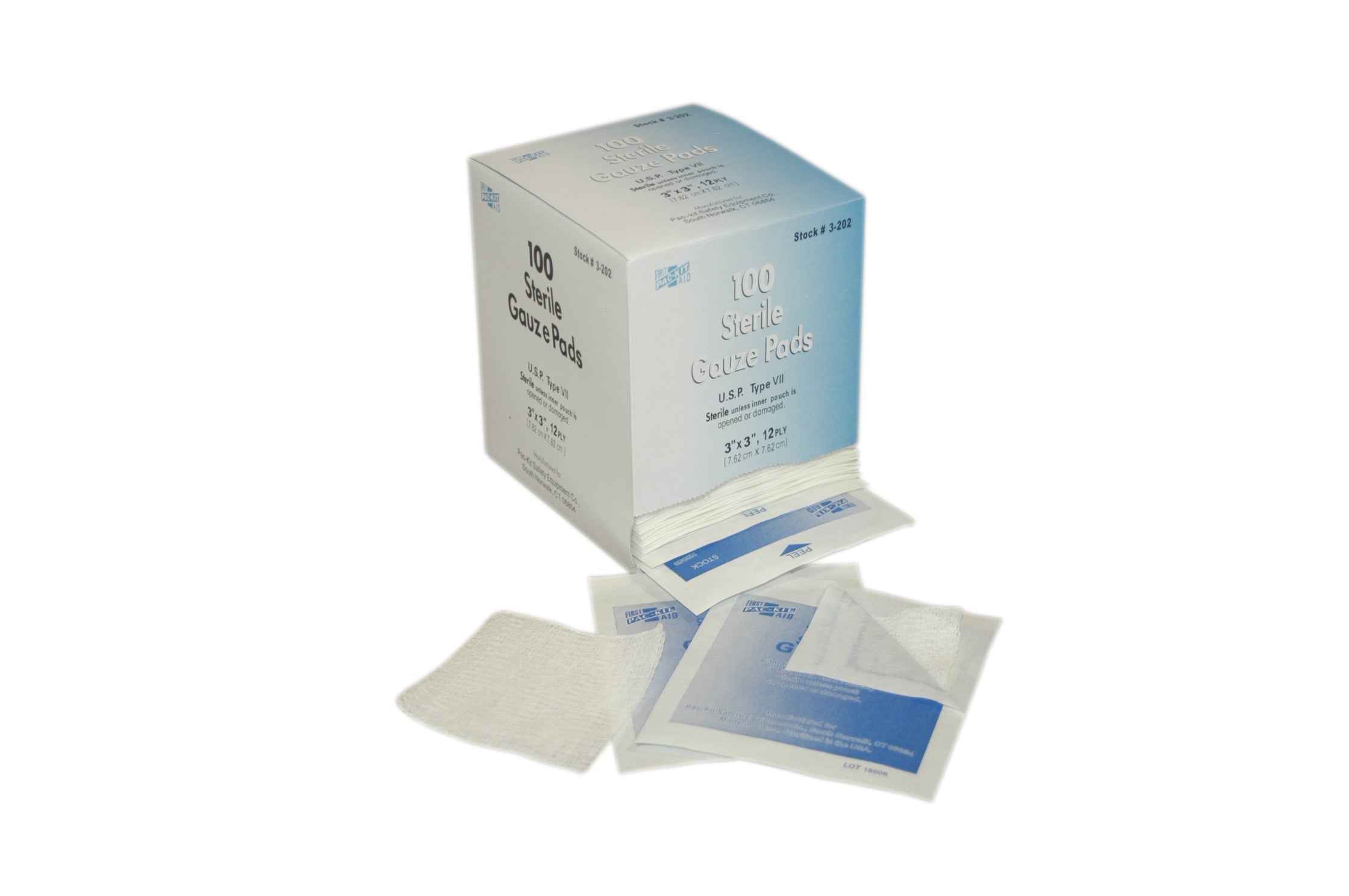 3"x3" Sterile Gauze Pads, 100/box