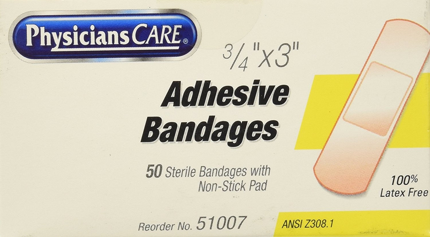 3/4"x3" Plastic Bandages, 50/box