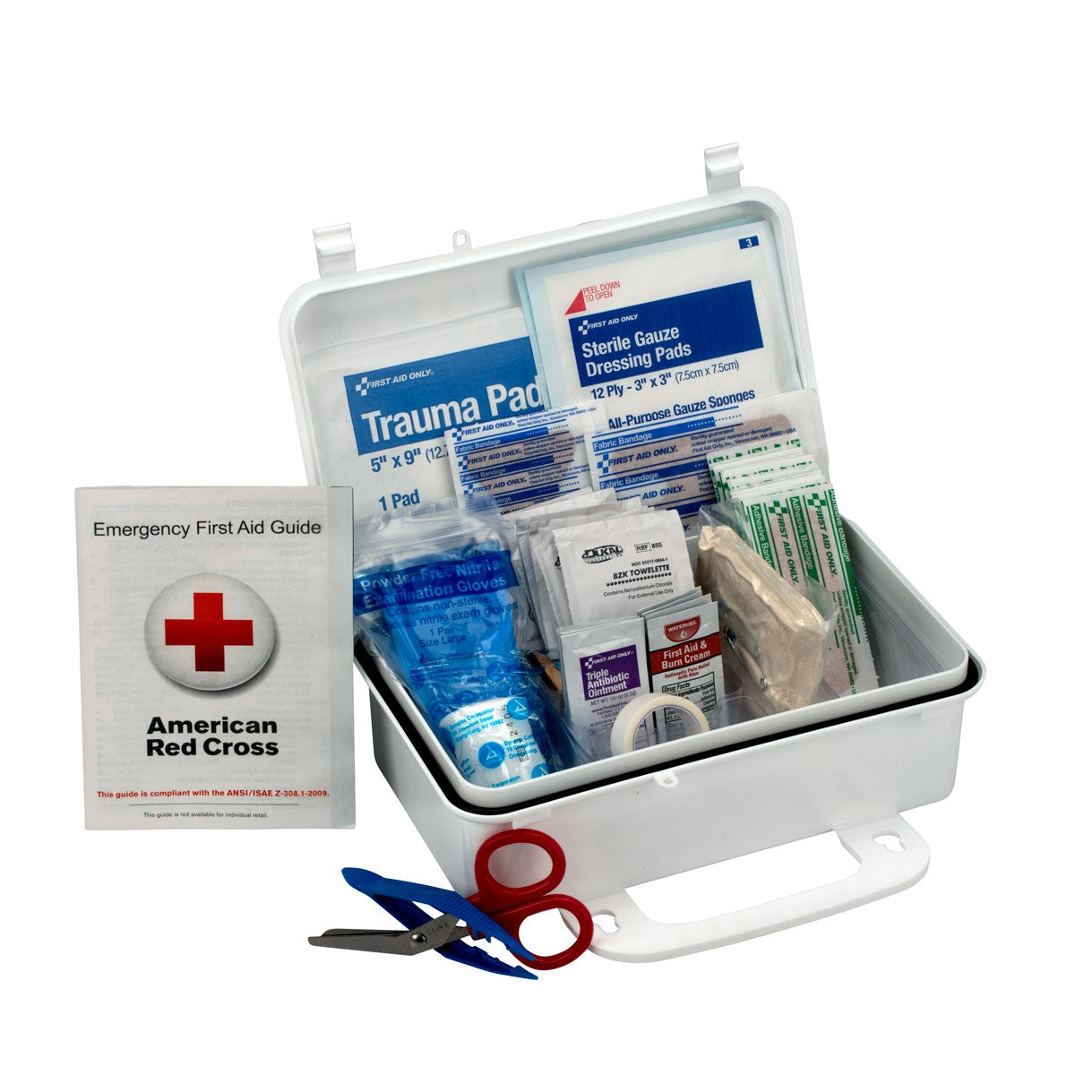 10 Person First Aid Kit, Plastic Case