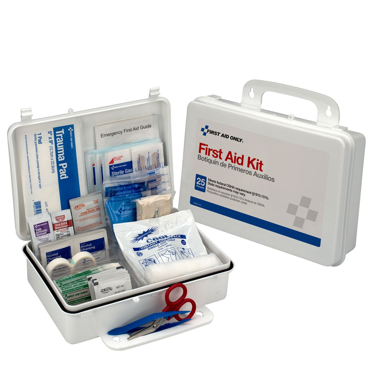 25 Person First Aid Kit, Plastic Case, Custom Logo