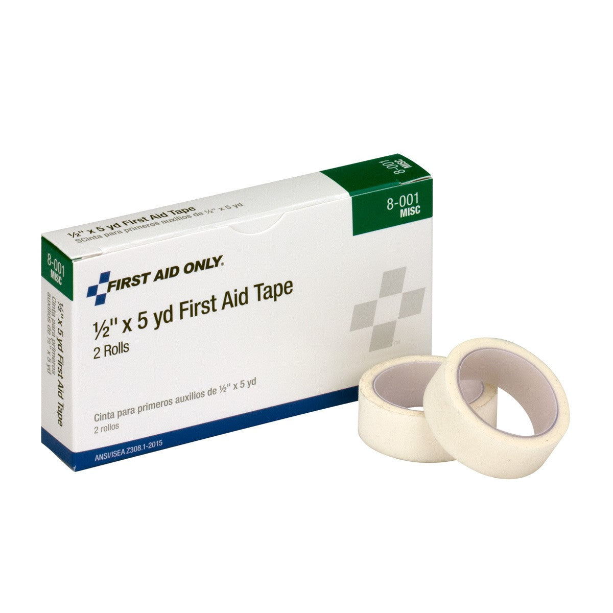 1/2”x5 yd. First Aid Tape, 2/box