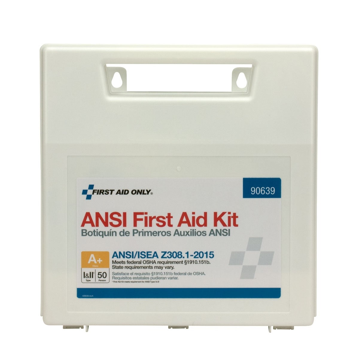 50 Person First Aid Kit, ANSI A+, Plastic Case with Dividers