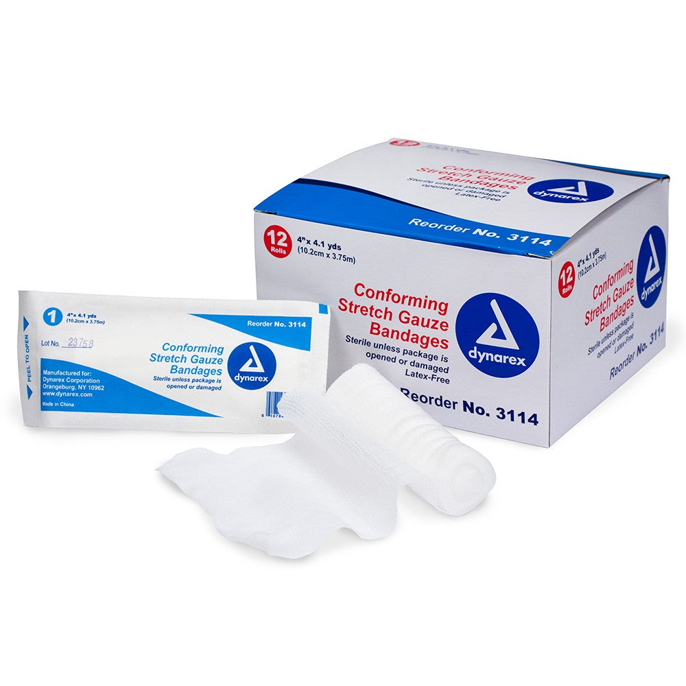 4" Conforming Gauze Sterile, 12/box