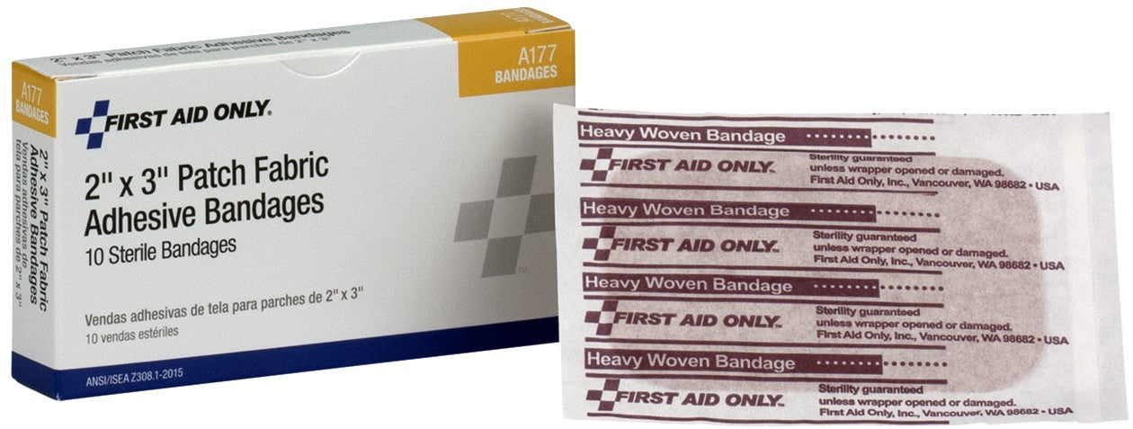 2"x3" Heavy Woven Fabric Bandages, 10/box