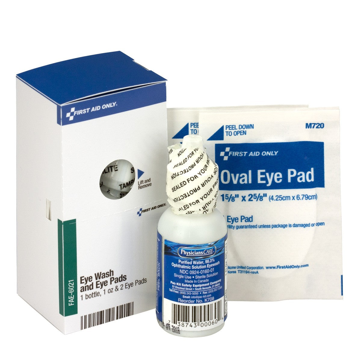 Smart Compliance Boxed Refill Eyewash, 1 oz. Bottle, 2 Eyepads per/box