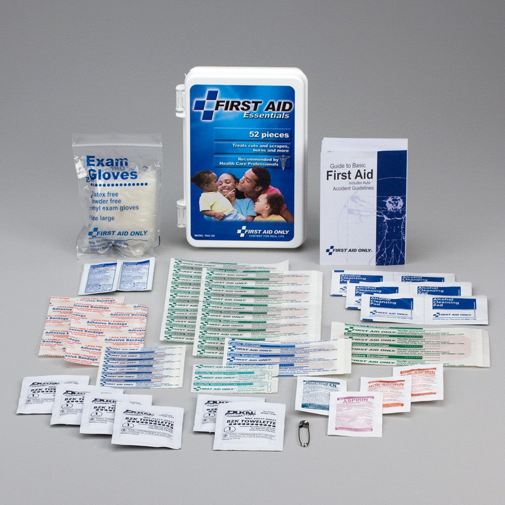 Personal First Aid Kit, 52 Piece, Plastic Case