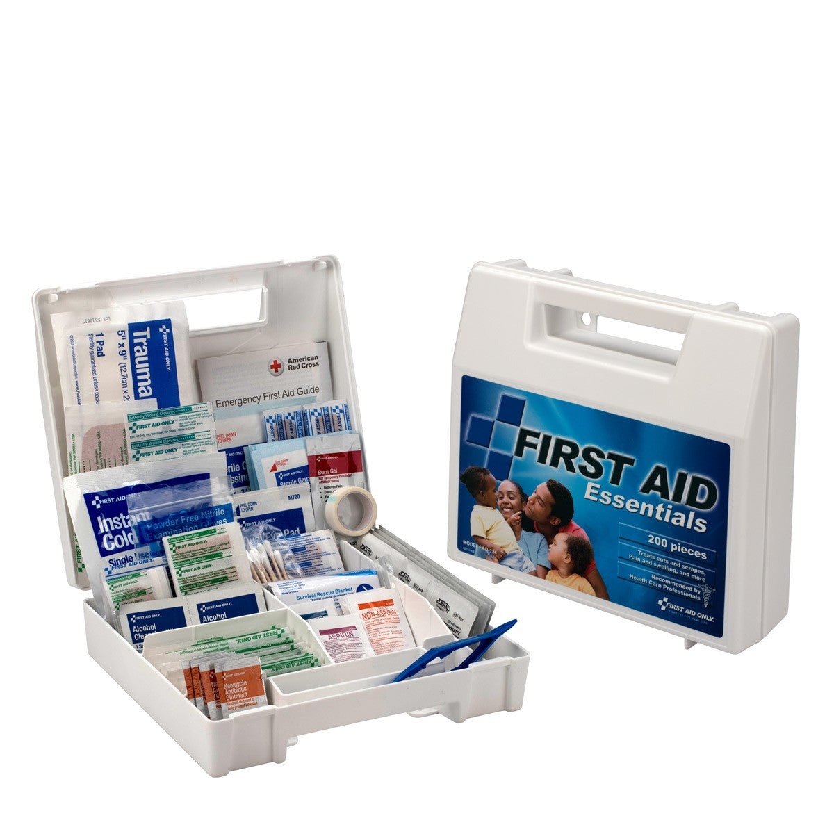First Aid Kit, 200 Piece, Plastic Case