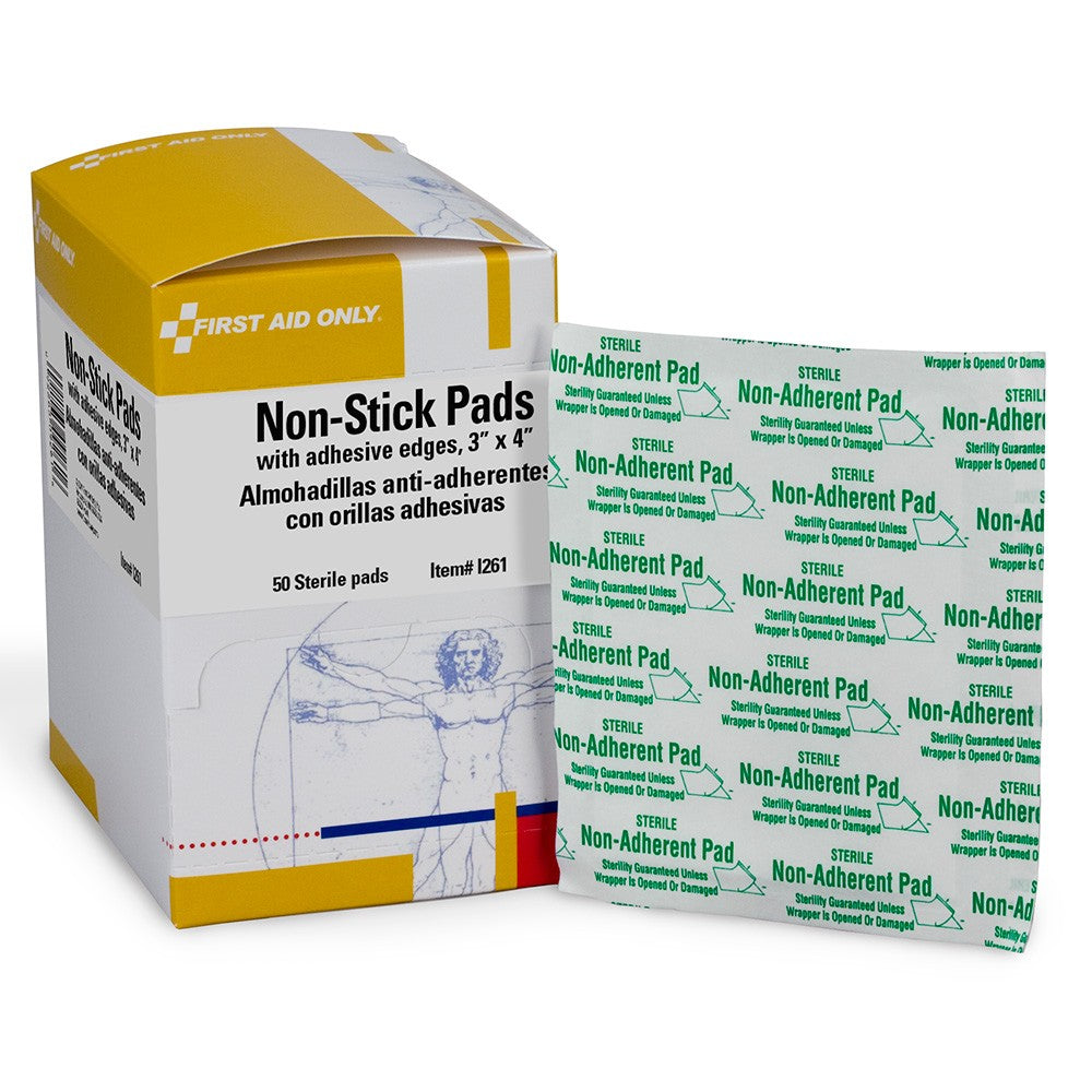 3"x4" Non-Adherent Pads with Adhesive Edges, 50/box