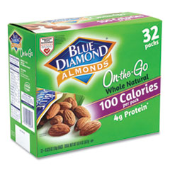 Whole Natural Almonds On-the-Go, 0.63 oz Pouch, 32 Pouches/Carton, Ships in 1-3 Business Days