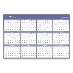 Vertical/Horizontal Erasable Quarterly/Monthly Wall Planner, 32 x 48, 12-Month (Jan to Dec): 2024