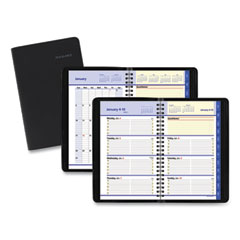 QuickNotes Weekly Block Format Appointment Book, 8.5 x 5.5, Black Cover, 12-Month (Jan to Dec): 2024