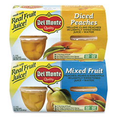 Diced Peaches and Mixed Fruit Cups, 4 oz Cups, 16 Cups/Carton, Ships in 1-3 Business Days
