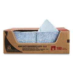 Heavy-Duty Foodservice Cloths, 12.5 x 23.5, Blue, 100/Carton
