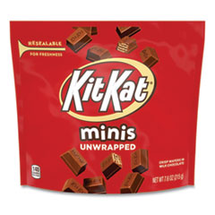 Minis Unwrapped Wafer Bars, 7.6 oz Bag, Milk Chocolate, 3/Pack, Ships in 1-3 Business Days