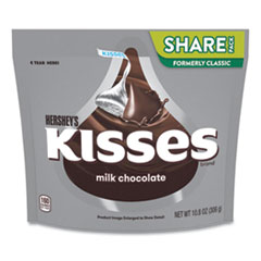 KISSES, Milk Chocolate Share Pack, Silver Wrappers, 10.8 oz Bag, 3 Bags/Pack, Ships in 1-3 Business Days