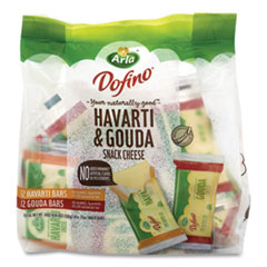 Havarti and Gouda Cheese Snack Bars, 0.75 oz Bars, 24 Bars/Carton, Ships in 1-3 Business Days