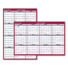 Erasable Vertical/Horizontal Wall Planner, 32 x 48, White/Blue/Red Sheets, 12-Month (Jan to Dec): 2024