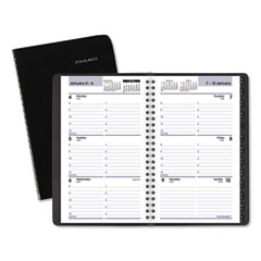 DayMinder Block Format Weekly Appointment Book, Tabbed Telephone/Add Section, 8.5 x 5.5, Black, 12-Month (Jan to Dec): 2024