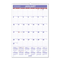 Erasable Wall Calendar, 15.5 x 22.75, White Sheets, 12-Month (Jan to Dec): 2024