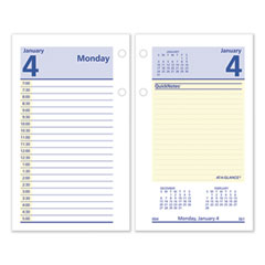 QuickNotes Desk Calendar Refill, 3.5 x 6, White/Yellow/Blue Sheets, 12-Month (Jan to Dec): 2024