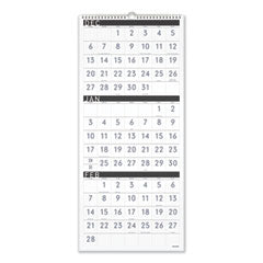 Three-Month Reference Wall Calendar, Contemporary Artwork/Formatting, 12 x 27, White Sheets, 15-Month (Dec-Feb): 2023 to 2025