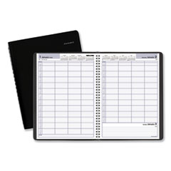 DayMinder Four-Person Group Daily Appointment Book, 11 x 8, Black Cover, 12-Month (Jan to Dec): 2024