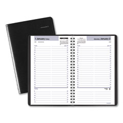 DayMinder Daily Appointment Book, 8.5 x 5.5, Black Cover, 12-Month (Jan to Dec): 2024