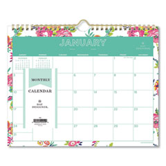 Day Designer Peyton Wall Calendar, Peyton Floral Artwork, 11 x 8.75, White/Multicolor Sheets, 12-Month (Jan to Dec): 2024