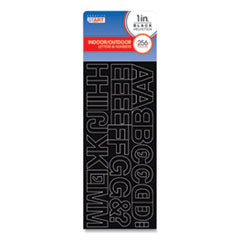 Letters, Numbers and Symbols, Adhesive, Black with White Outline, 1"h ,256 Characters