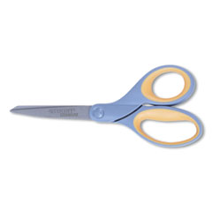 Titanium Bonded Scissors, 8" Long, 3.5" Cut Length, Gray/Yellow Straight Handle