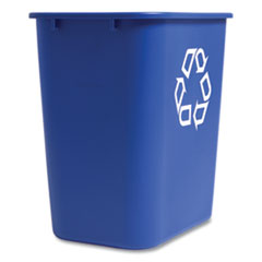 Open Top Indoor Recycling Container, Plastic, Blue