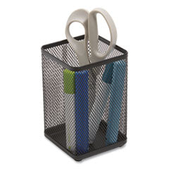 Wire Mesh Jumbo Pencil Holder, 4.33 x 4.33 x 6.69, Black