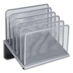 Wire Mesh Incline Sorter, Open Design, 5 Sections, Letter-Size, 7.72 x 11.65 x 10.83, Silver