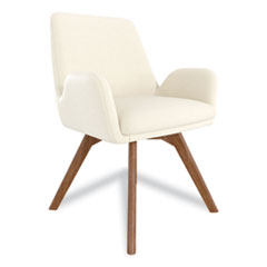 MidMod Fabric Guest Chair, 24.8" x 25" x 31.8", Cream Seat, Cream Back