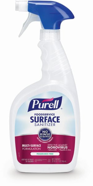 PURELL® Foodservice Surface Sanitizer 32 oz. RTU - bottles with triggers attached