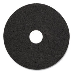 Stripping Floor Pads, 17" Diameter, Black, 5/Carton