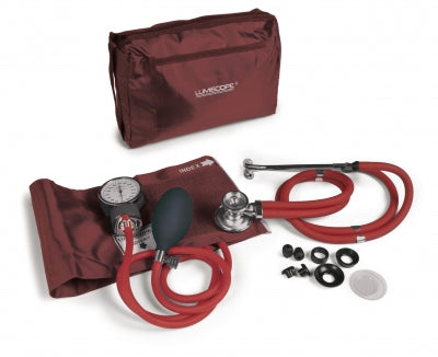 Blood Pressure Cuff & Sprague, ProfessionalCombo Kit, Lumiscope, Burgundy