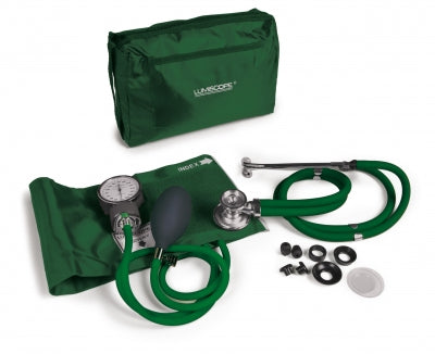 Blood Pressure Cuff & Sprague, ProfessionalCombo Kit, Lumiscope, Hunter Green