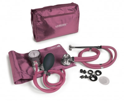 Blood Pressure Cuff & Sprague, ProfessionalCombo Kit, Lumiscope, Pink