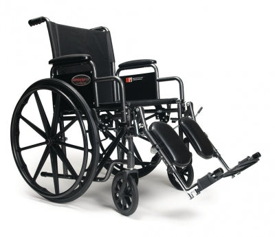 Wheelchair Advantage Lx 18X16 Fixed full arm, detachable elevating legrest (Nylon)