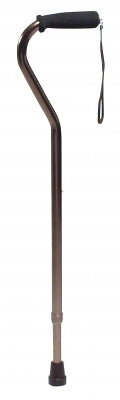 Lumex Aluminum Adjustable Offset Cane, Nitrile Grip, Standard Length ( 31"-39") - Bronze