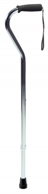 Lumex Aluminum Adjustable Offset Cane, Nitrile Grip, Standard Length ( 31"-39") - Silver