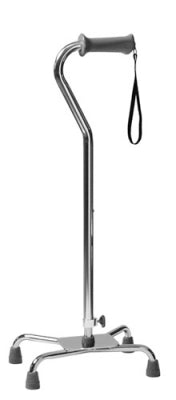 Lumex Silver Collection Quad Cane, Small Base 8"x6", Aluminum