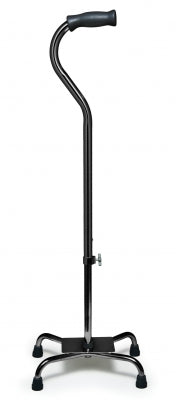 Silver Collection Low Profile Quad Canes - Lumex Silver Collection Low Profile Quad Cane, Black, Standard Grip, Large Base (12" X 8")