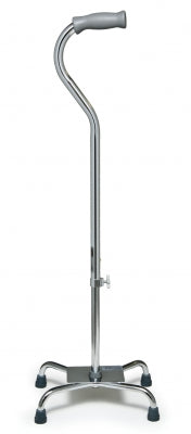 Silver Collection Low Profile Quad Canes - Lumex Silver Collection Low Profile Quad Cane, Aluminum, Standard Grip, Small Base (8" X 6")