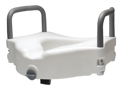 Lumex Locking Raised Toilet Seat with Removable Arms - Retail Packaging